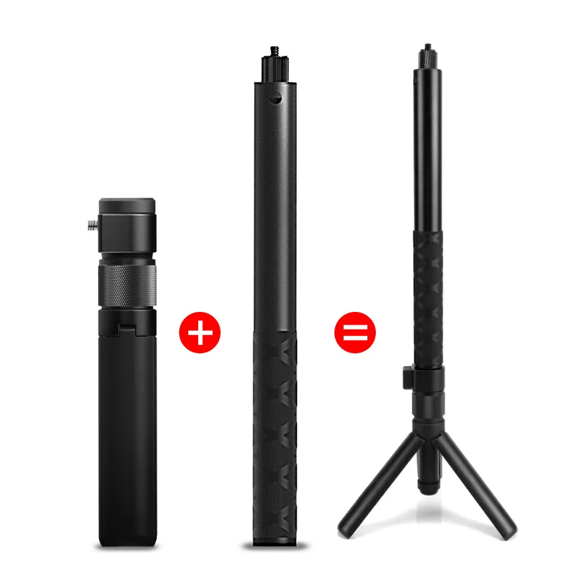 Ручная селфи палка и Ручка монопод 1/4 винт для Insta360 парааномическая камера для Insta360 ONE X VR Спортивная камера - Цвет: Черный