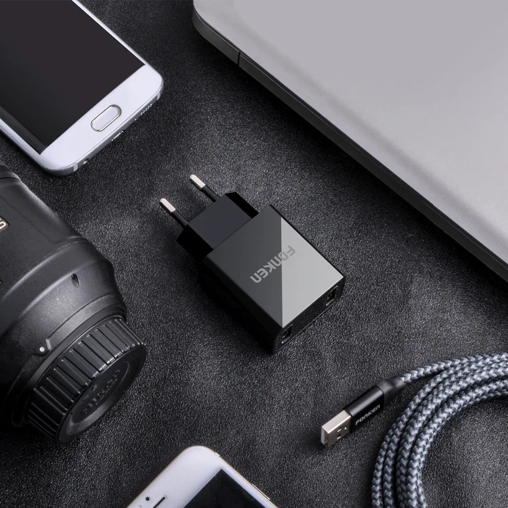 FONKEN светодиодный дисплей USB зарядное устройство 2 порта 5 в 2.2A портативный адаптер постоянного тока Быстрая зарядка Двойная зарядка настенное зарядное устройство для телефона зарядное устройство s