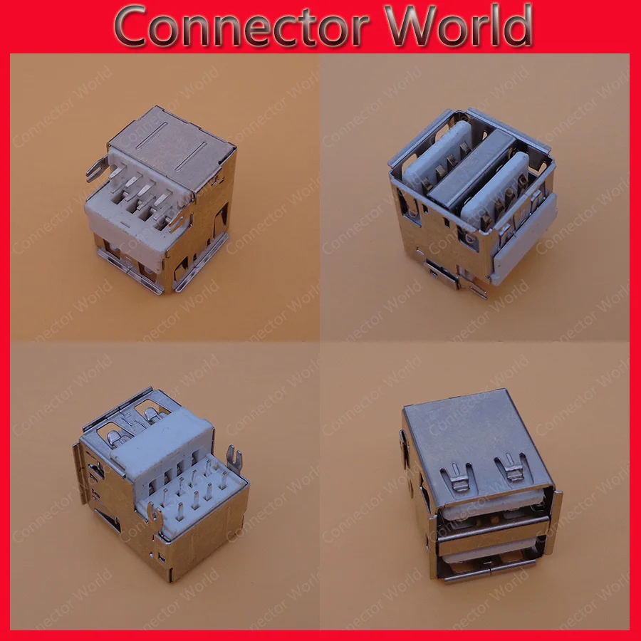 

5-100pcs/lot double micro USB 2.0 New Double USB Jack USB socket Connector sink type