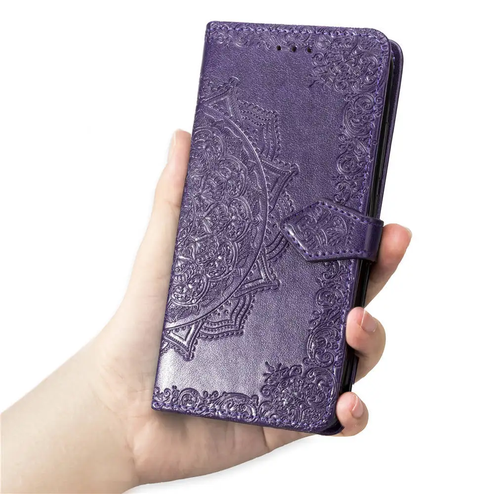 Новый чехол книжка Manada из искусственной кожи с тиснением и подставкой для Meizu Note 6