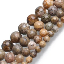 Натуральный камень Бусины бамбука Агат Круглый Бусины для изготовления ювелирных изделий браслет 15 дюймов 6/8/10/12 мм палочки Размеры