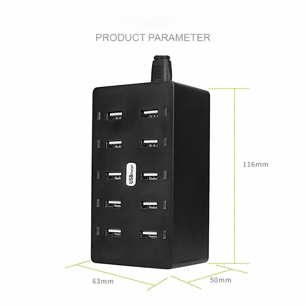 Универсальное 2.4A 10 портов USB настенное зарядное устройство разъем настольный USB hub-разветвитель мульти порт быстрая зарядка розетка телефон зарядное устройство