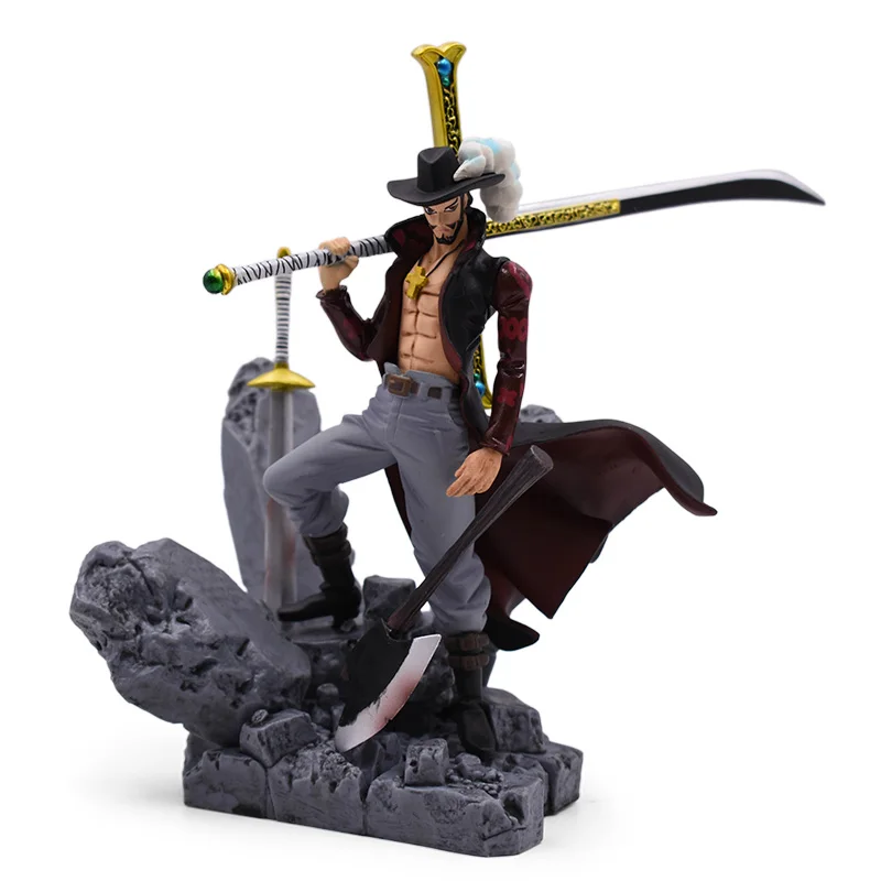 6"15 cm New Anime One Piece Dracule Mihawk PVC Action Figure Doll Collectible Model Toy Christmas Gift For Children