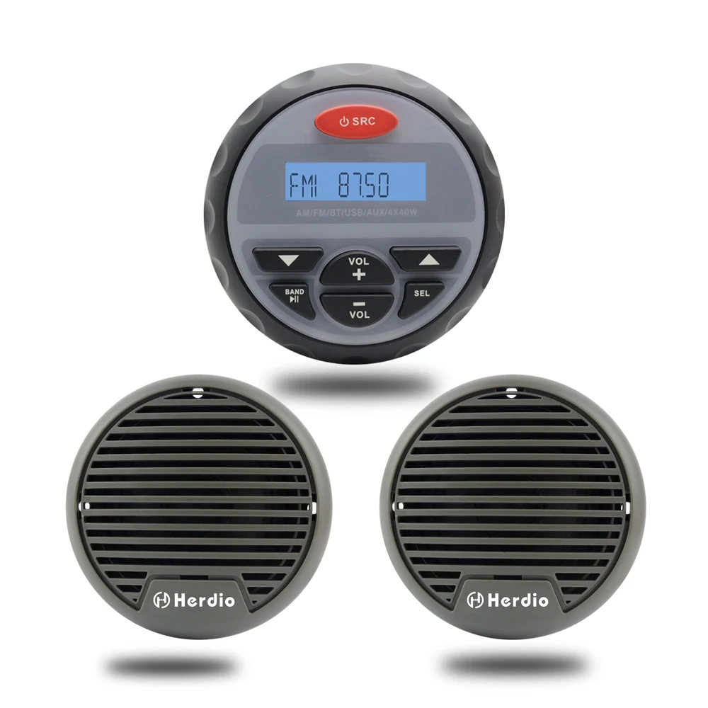 Marine Gauge Radio Bluetooth Stereo Car Audio Fm Am Usb Mp3 Player 3