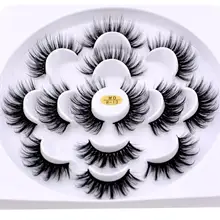 Hbzgtlad 7 пар натуральные накладные ресницы длинный макияж 3d норковые ресницы, наращивание ресниц норковые ресницы для красоты