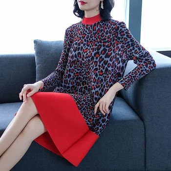 

Spring Dresses 2019 New Fashion Female Dresses Leopard Print Loose Medium-length