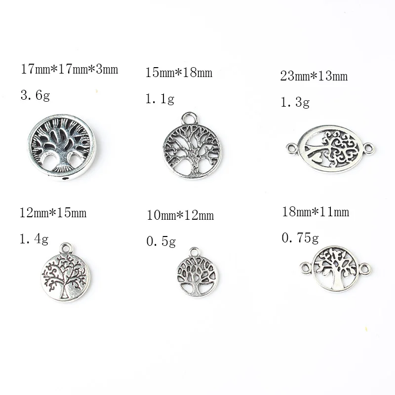 

A set of six pieces of zinc alloy graphic pendant DIY bracelet, necklace, ankle, earrings, zipper accessories for men and women