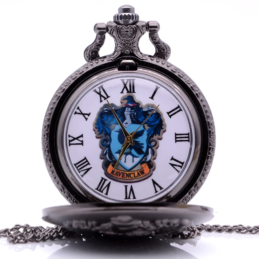 Винтажные антикварные популярные мужские и женские кварцевые карманные часы Гарри Поттер RAVENCLAW, аналоговые в виде кулона, ожерелье с цепочкой, подарок