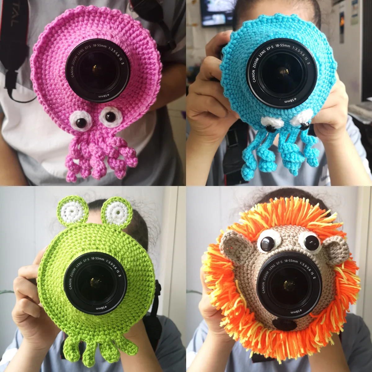 

Newborn photography props hand-knitted wool camera lens decorative ring pendant baby photo guide doll photography accessories