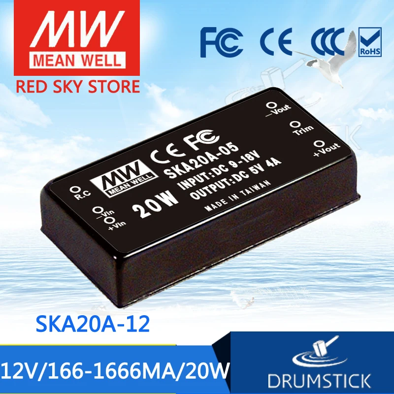 

MEAN WELL SKA20A-12 12V 1666mA meanwell SKA20 12V 20W DC-DC Regulated Single Output Converter
