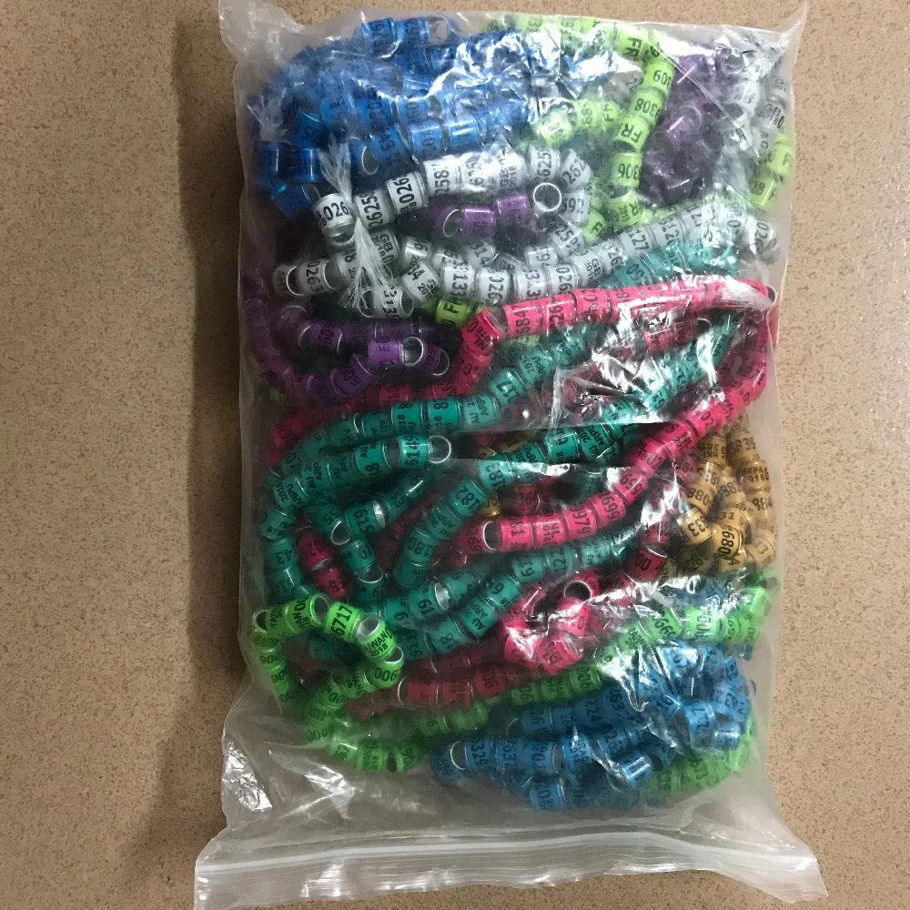 Индивидуальные красочные голубиное кольцо RO 000001-005000 5000 шт./лот Кольца Птицы 8 мм