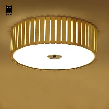 

LED Bamboo Round Ceiling Light Fixture Modern Nordic Minimalist Tatami Japanese Style Plafon Lamp Luminaria Study Room Bedroom