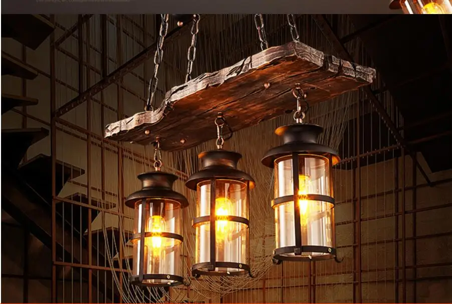 Дизайн ретро промышленный подвесной светильник 2/3 голов старая лодка деревянный американский кантри стиль ностальгия светильник