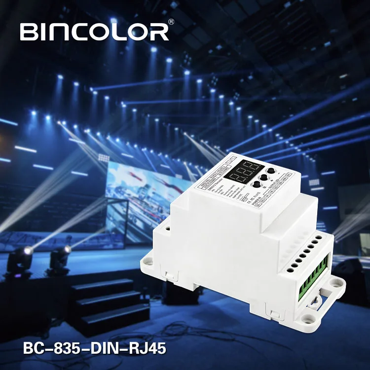 BC-835-DIN-RJ45 DC12-24V вход 5А* 5CH выход, din-рейка 5CH CV ШИМ DMX512/1990 Декодер контроллер для светодиодной ленты свет лампы