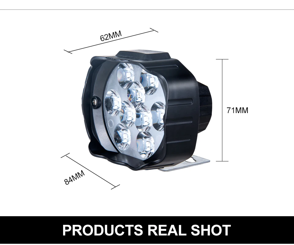 LED Work Lights Auxiliary Lights Headlights 9 Chip 9W Super Bright Canbus for Chevrolet motorcycle truck Off-road vehicle Moped (7)