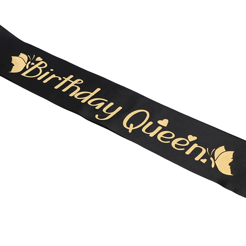 Elegant Birthday Queen Satin Sash Women Girls Queen Birthday Sash Birthday Party Decorations Ideas Supplies