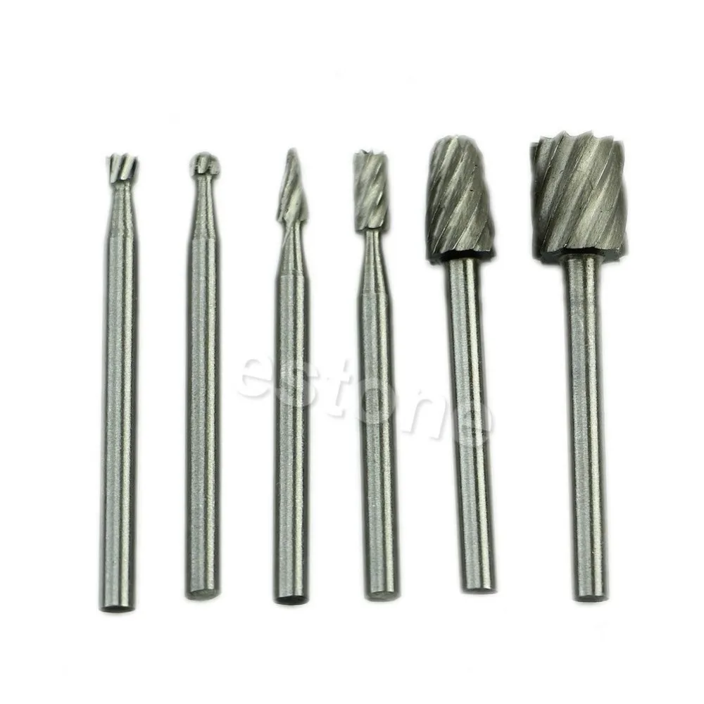 

OOTDTY 6pcs HSS Routing Router Grinding Bits Burr For Rotary Tool Mini