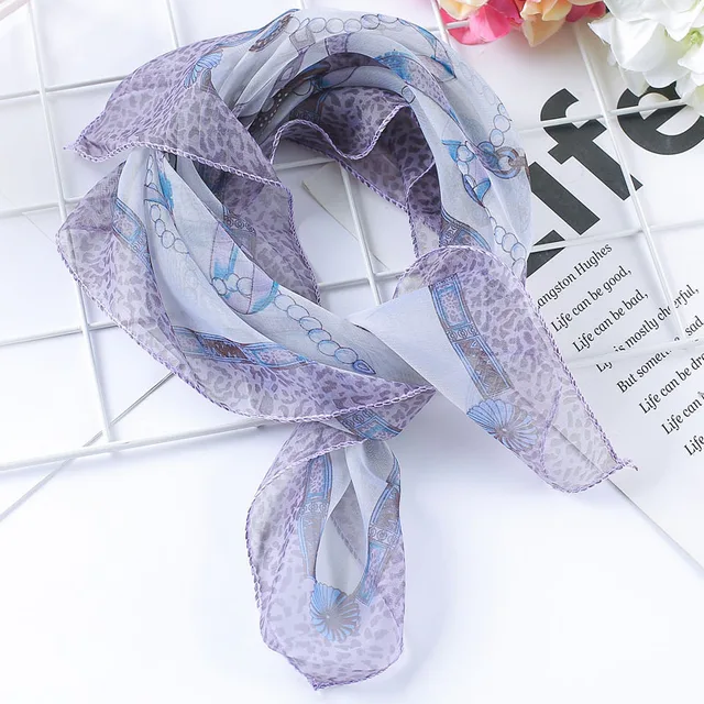 Spring-summer hot  women silk scarf square lady wrap small office neck head scarf hair scarf foulard 50*50cm skinny scarfs 3