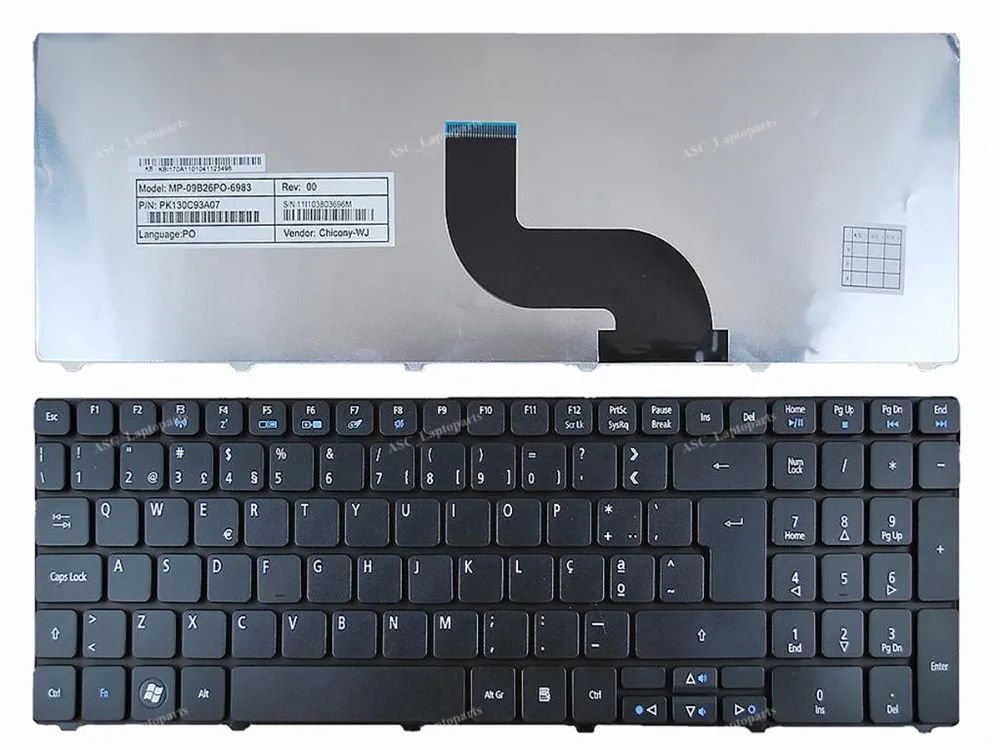 Новая клавиатура с португальской раскладкой Teclado для ACER ASpire 5820T 7551 5810 5810T 5738 5742 5739