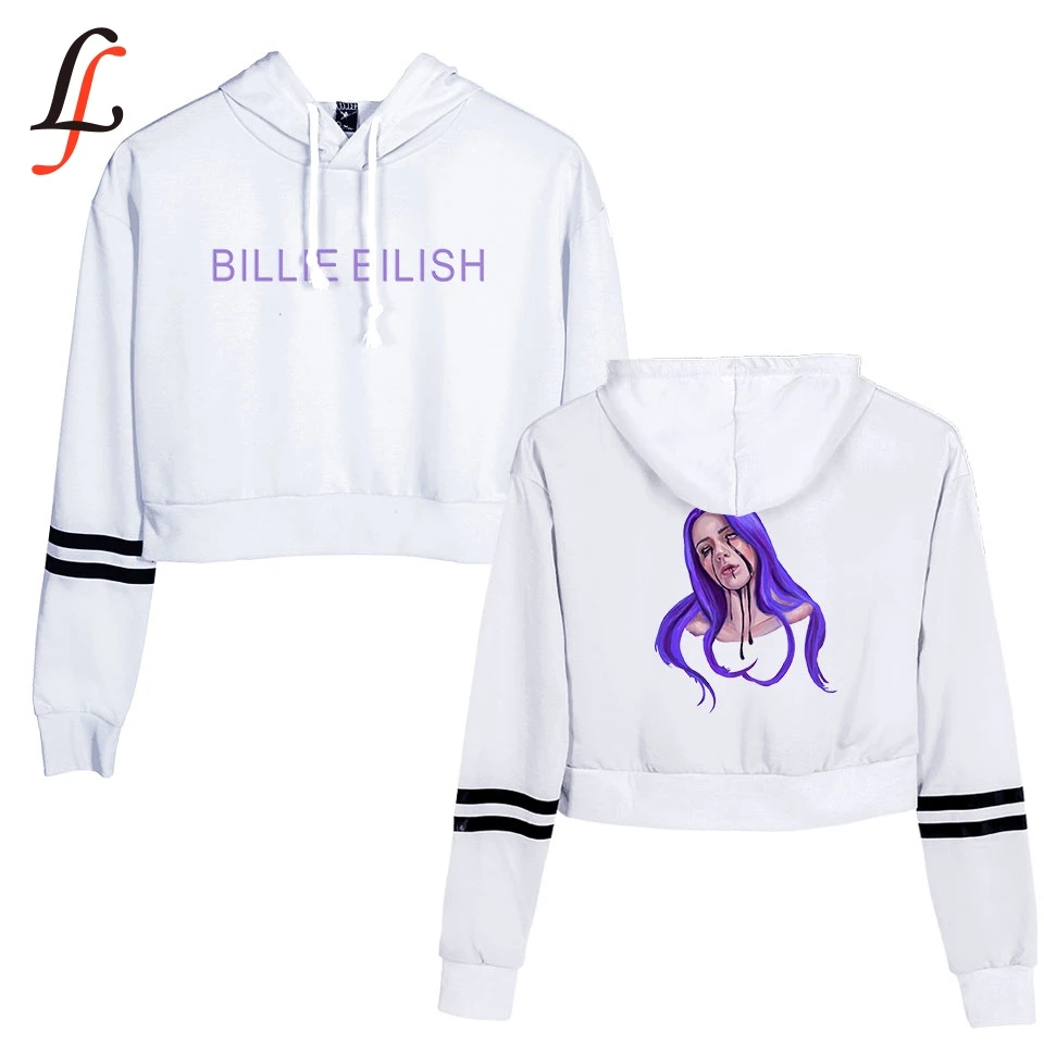 

Billie Eilish New Waist Cap Sexy Hoodies Fashion Trend Crop Top Women Hoodies Sweatshirt Harajuku Sexy Hot 2019 K pop Clothes