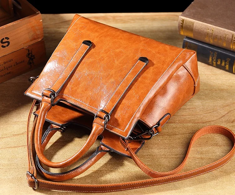 Genuine Leather Bags Tote Purse Handbag Women Messenger Shoulder Top Handle Vintage CLASSIC bolsa feminina bags T63