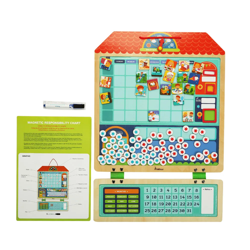 

3D Puzzles Toy Montessori Magnetic Responsibility Chart Calendar Schedule Educational Toys for Children Birthday Gift Jigsaw
