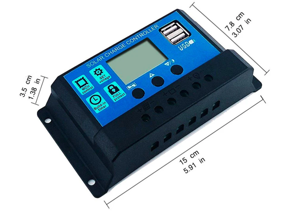 60A 50A 40A 30A 20A 10 ампер 12V 24V режимы Auto, PWM солнечные регуляторы PV с ЖК-дисплей Дисплей и 5В USB для Солнечные энергетические установки