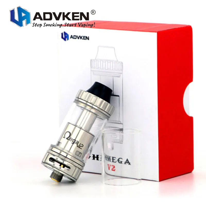 

Original Advken Ohmega RTA 4.5ml Capacity Atomizer with Large Build Deck & Convenient Top Fill E-cig Vape Advken Ohmega Tank