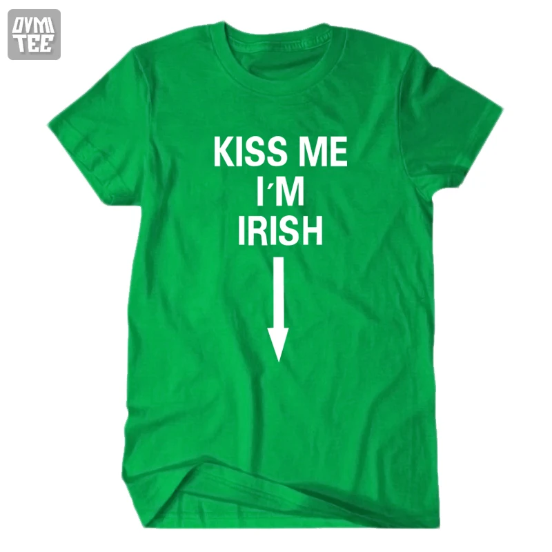 Футболка с короткими рукавами 2 Broke Oleg забавная футболка KISS ME I'M IRISH Трикотажный