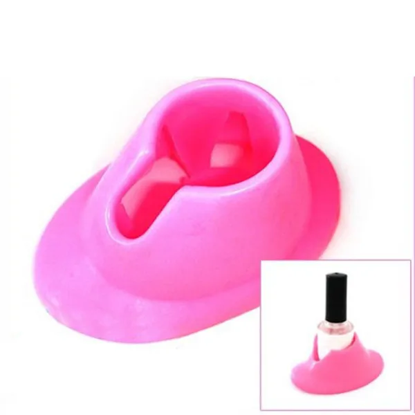 

Lots 2 Pro White Pink Rubber Bottle Holder For Nail Art Varnish Polish Seat Convenient Nail Polish Bracket