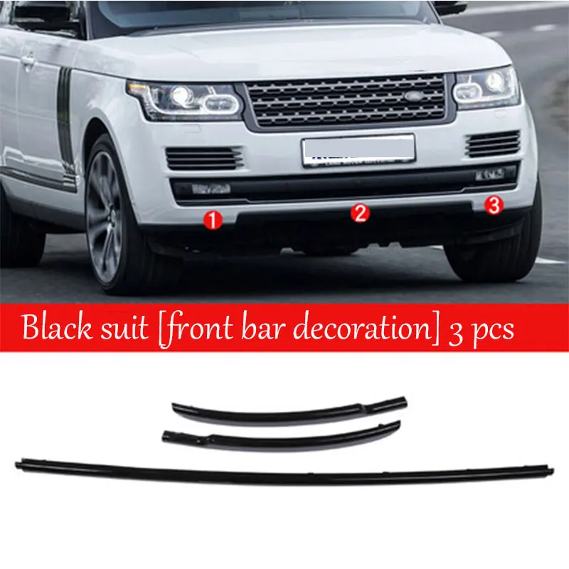 

For Landrover Range Rover Vogue L405 2013-2017 ABS Gloss black Front Grill Decoration Strips Replacement Parts 3pcs