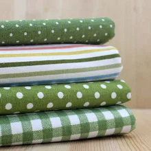 4 дизайна, "зеленый", в горошек, в квадратную полоску, толстая четверть, набор, сделай сам, ручной работы, домашний текстиль для Лоскутной Ткани, хлопок, лен, ткань 22*24 см