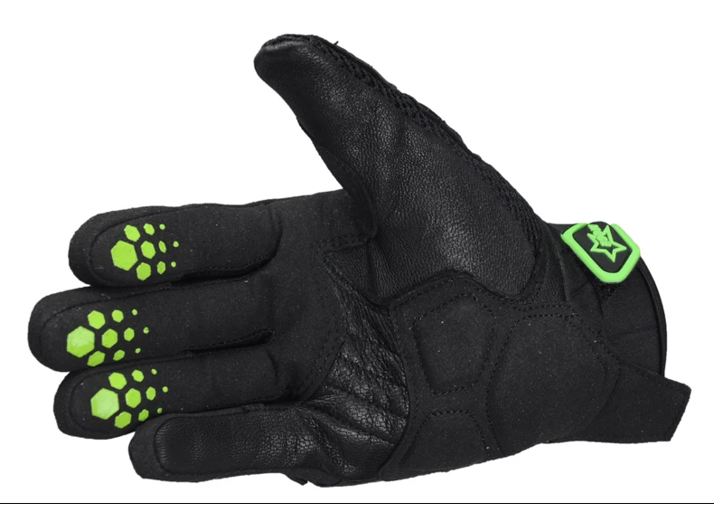 Модные противоскользящие M, L, XL Зеленый Для мужчин полный палец полиэстер и хлопок кожаные мотоциклетные Прихватки для мангала