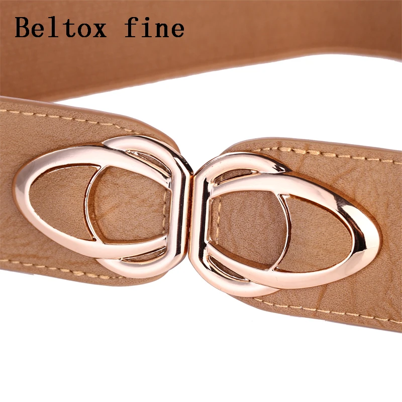 Fashion PU Leather Elastic Wide Belts for Women Stretch Thick Waist Dress Plus Size By Beltoxfine