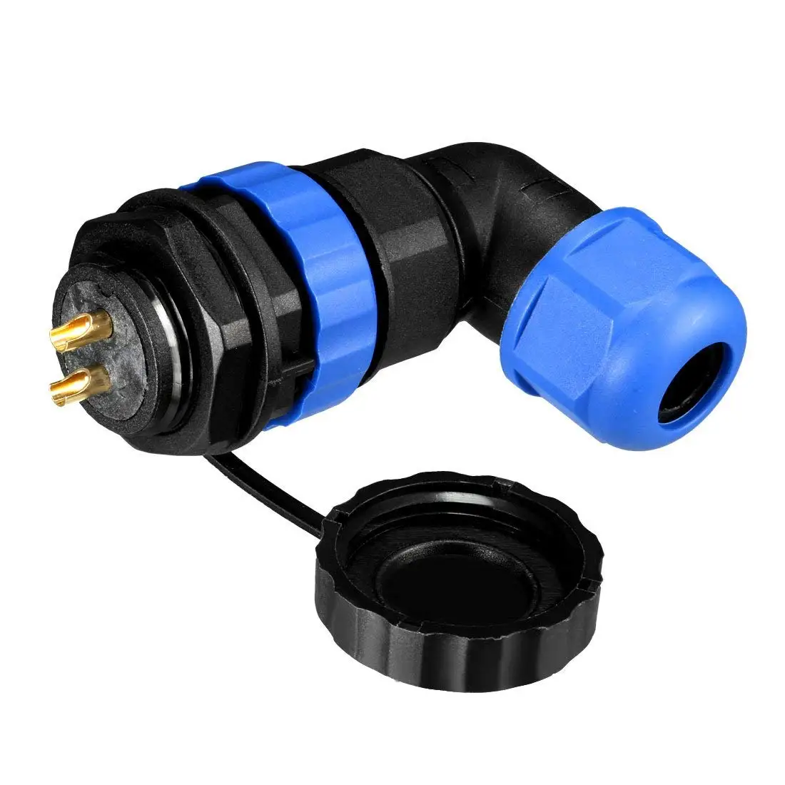 Aviation Connector 20.5mm 2P 25A 380V Watertight Male Wire Panel Power