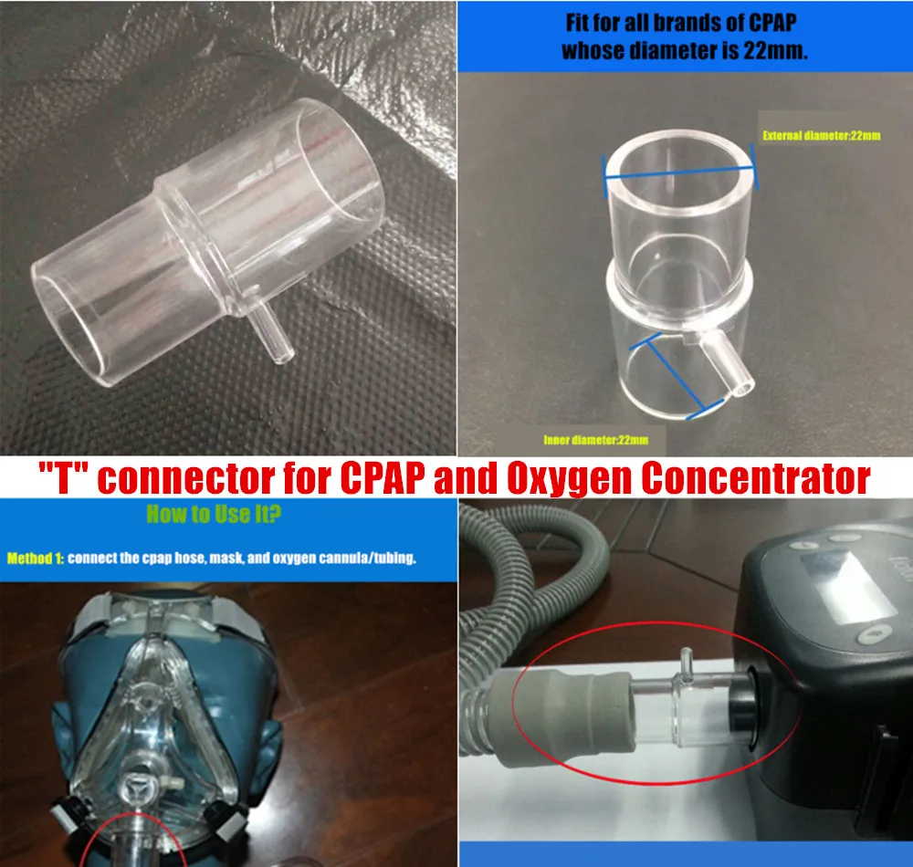 

T Tubing for Connecting CPAP Machine and Oxygen Concentrator CPAP Oxygen Concentrator Connector