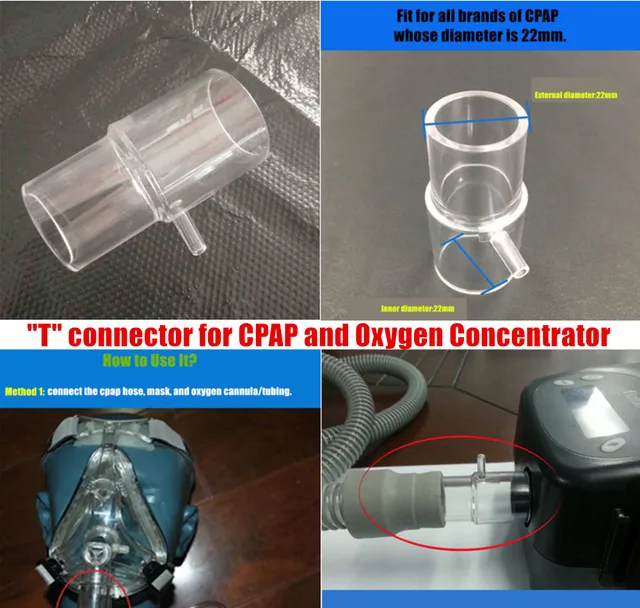 T Tubing for Connecting CPAP Machine and Oxygen Concentrator CPAP