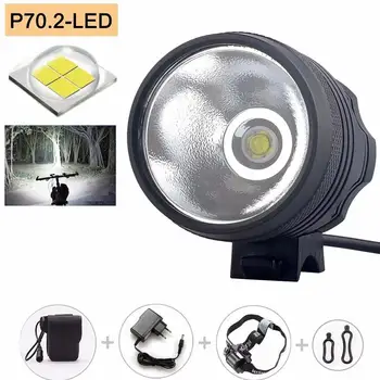 

2019 New P70.2 P70 LED Bicycle Light Bike Front Lamp Outdoor Torch Headlight Headlamp With Rechargeable 6*18650 Battery pack