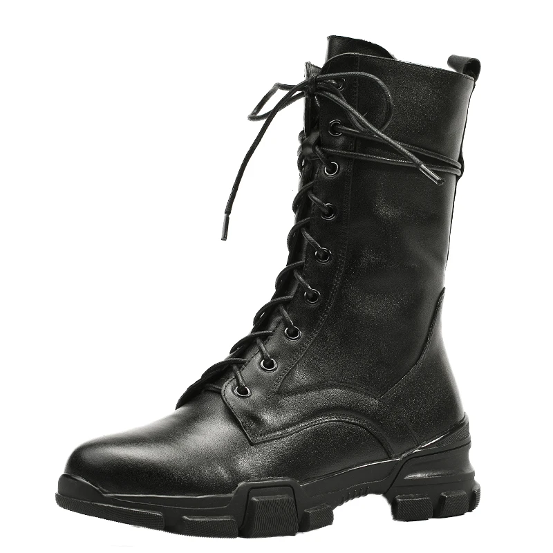 Botas Motocicleta black Redonda Tobillo Pie Casual Femenino black Plush Dedo Plush Atado Zapatos Plataforma Short Invierno Cuero Wetkiss Mujeres Militar Del Negro black Calzado Cruzado De gqIC5twqx