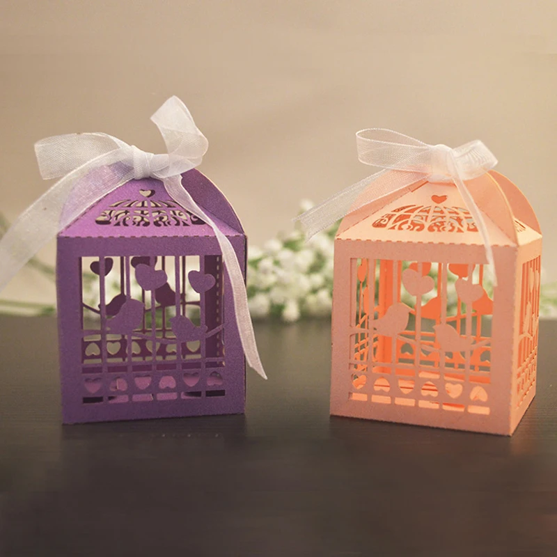 100 шт./лот две птицы в форме полая каретка детский душ Свадебные сувениры подарки