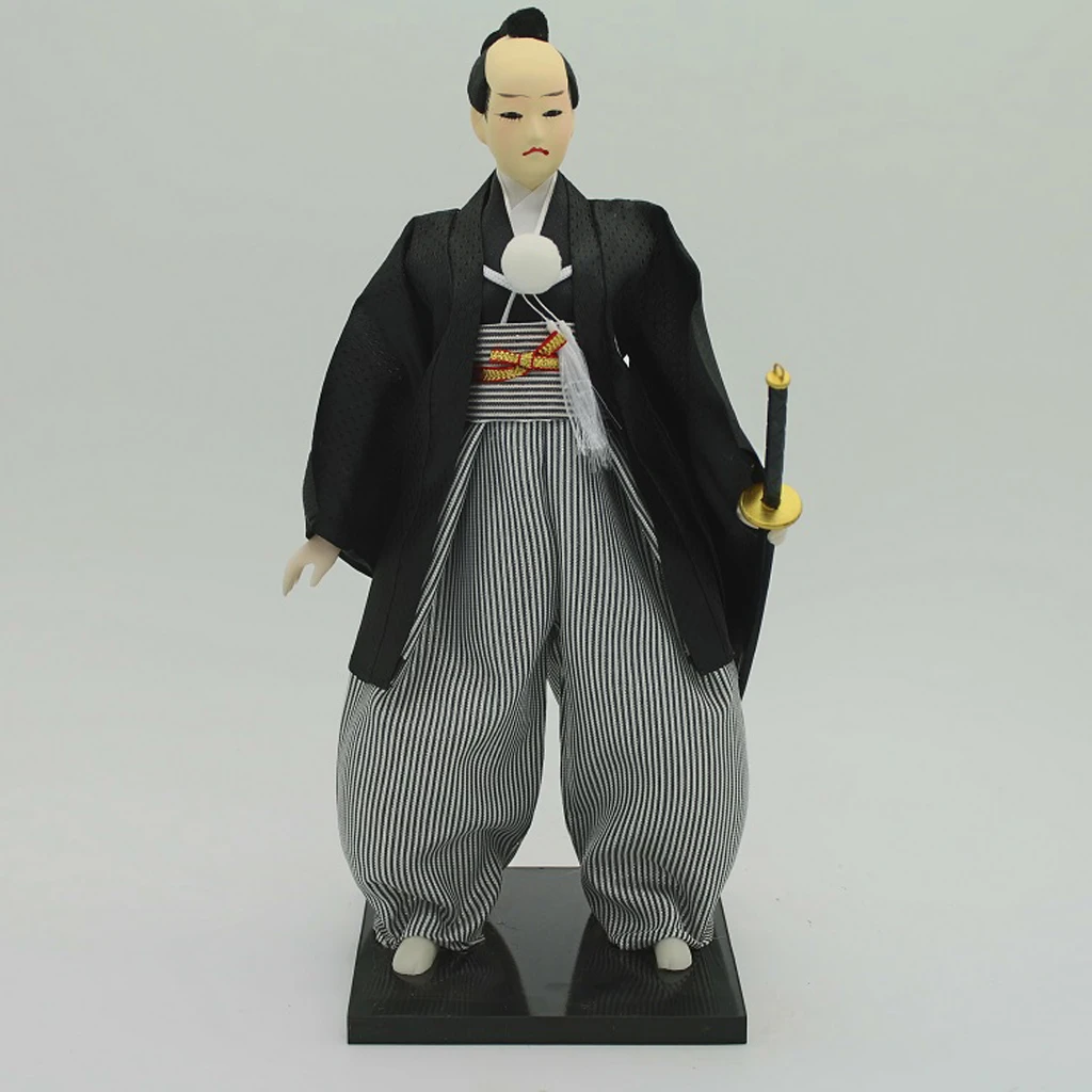 

12'' Delicate Post-Modern Japanese Samurai Male Doll Figure Oriental Model Home Decoration Collection Doll Gift for Kids