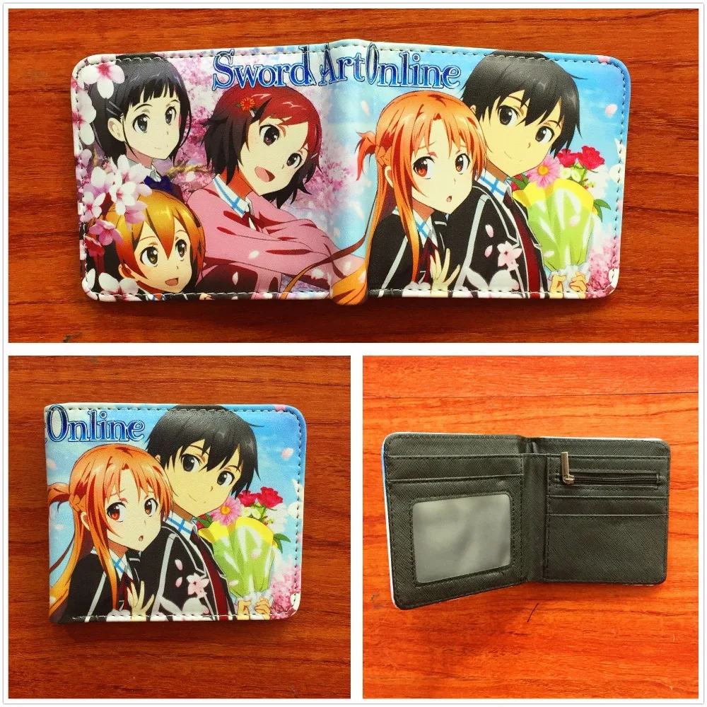 2018 Anime Cartoon Sword Art Online Wallet Men Women Purse Short PU