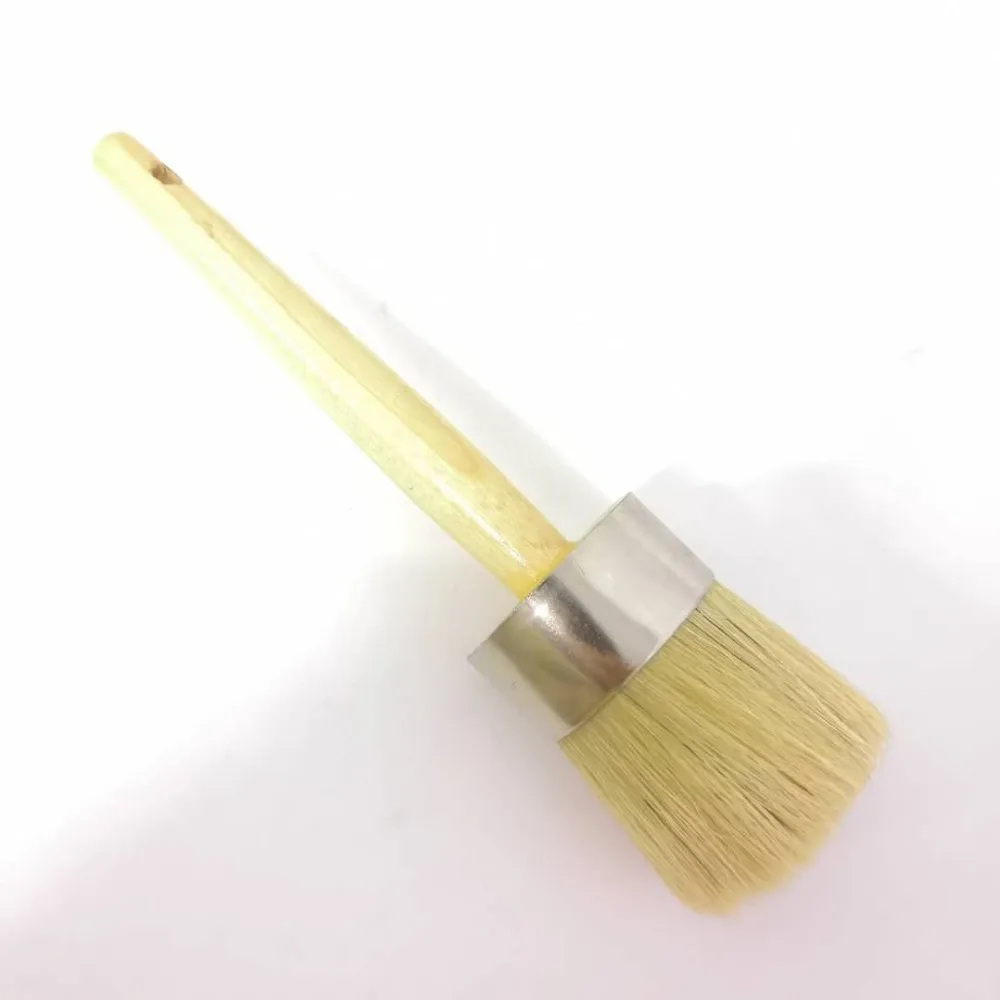 

1pc Round Chalk and Wax Paint Brush for Furniture Painting Waxing and Stenciling For Dark Clear Soft Wax Chalked Paint Milk