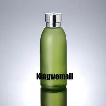 100 шт/партия 120 мл бутылка из зеленого цвета с серебряными крышками, косметическая упаковка, стеклянные бутылки ENG04