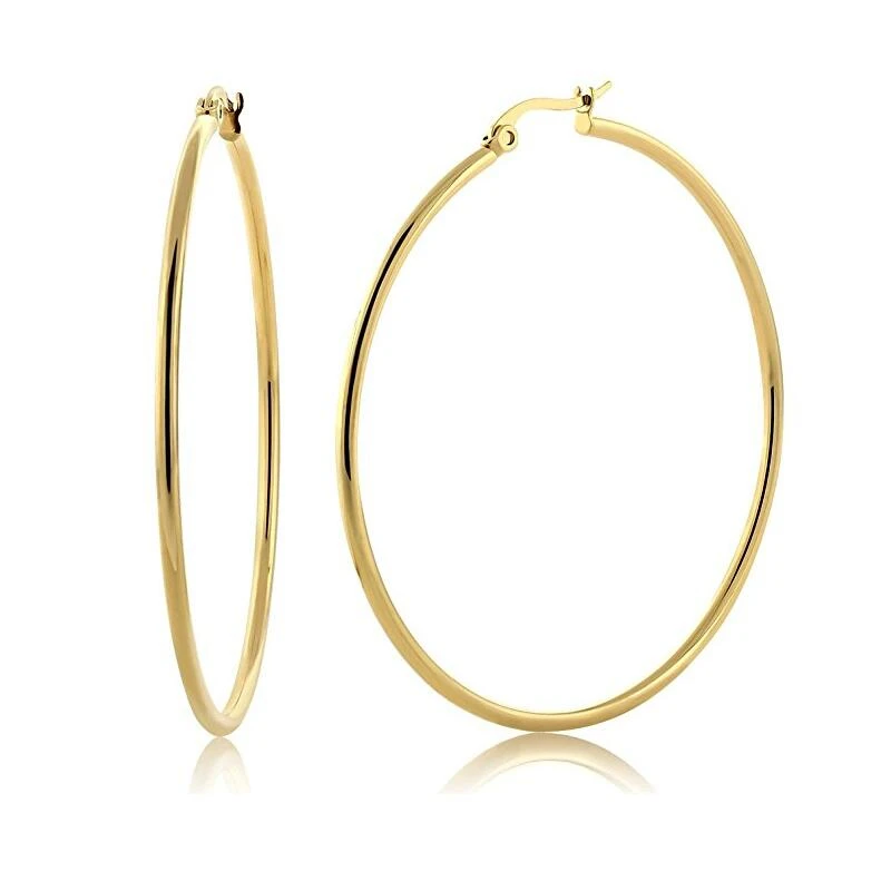 70 мм модные большие золотые легкие серьги-кольца из нержавеющей стали для женщин и девушек