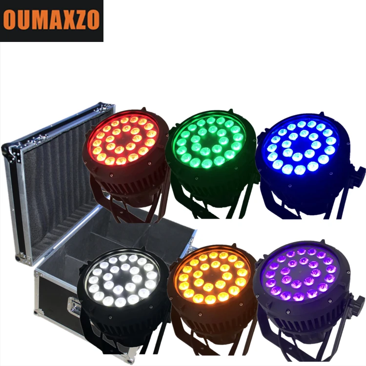 

6pcs/lot with flightcase cheap china supplier 24PCS 18W RGBAWUV 6in1 full color outdoor led par waterproof ip65 led light