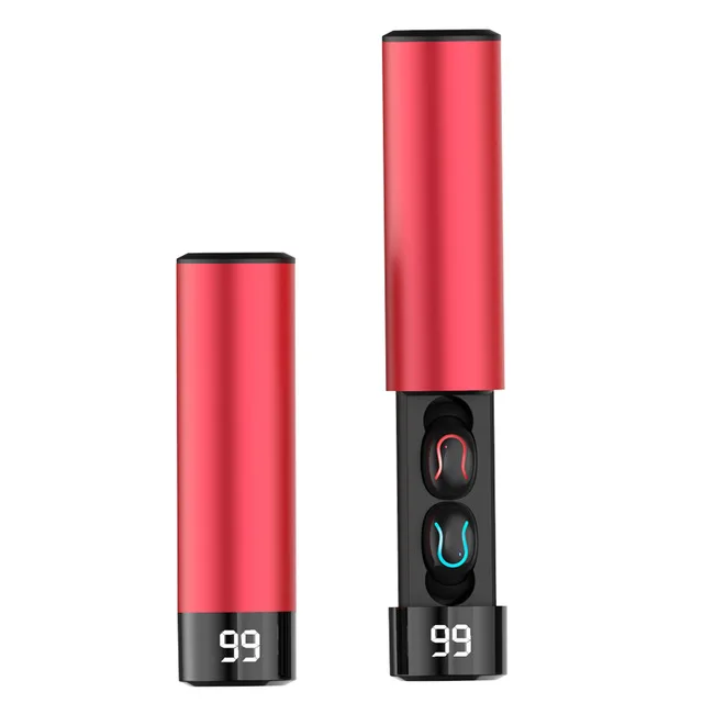 Q67 TWS беспроводной Bluetooth 5,0 футляр для наушников цифровой дисплей спортивные стерео наушники гарнитура внешний аккумулятор для iphone xiaomi HBQ Q32 - Цвет: Bulb Red N BOX
