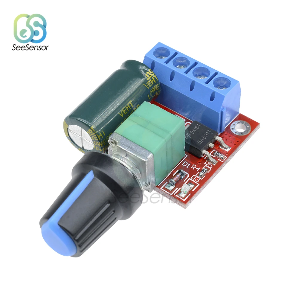 

Mini PWM DC Motor Speed Controller Module 5A 90W DC-DC 4.5V-35V Adjustable Speed Regulator Control Governor Switch