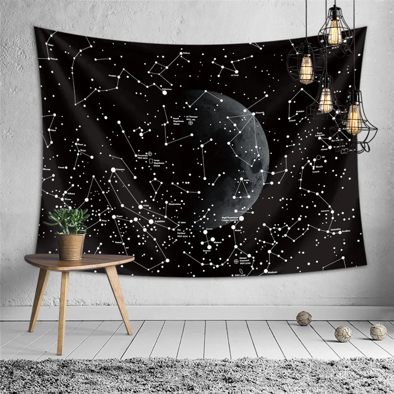 Гобелен на стену с принтами Галактики, небесного тела, Вселенная мандала, Настенный Ковер, одеяло, украшение, Детские Полиэстеровые гобелены - Цвет: A103-1