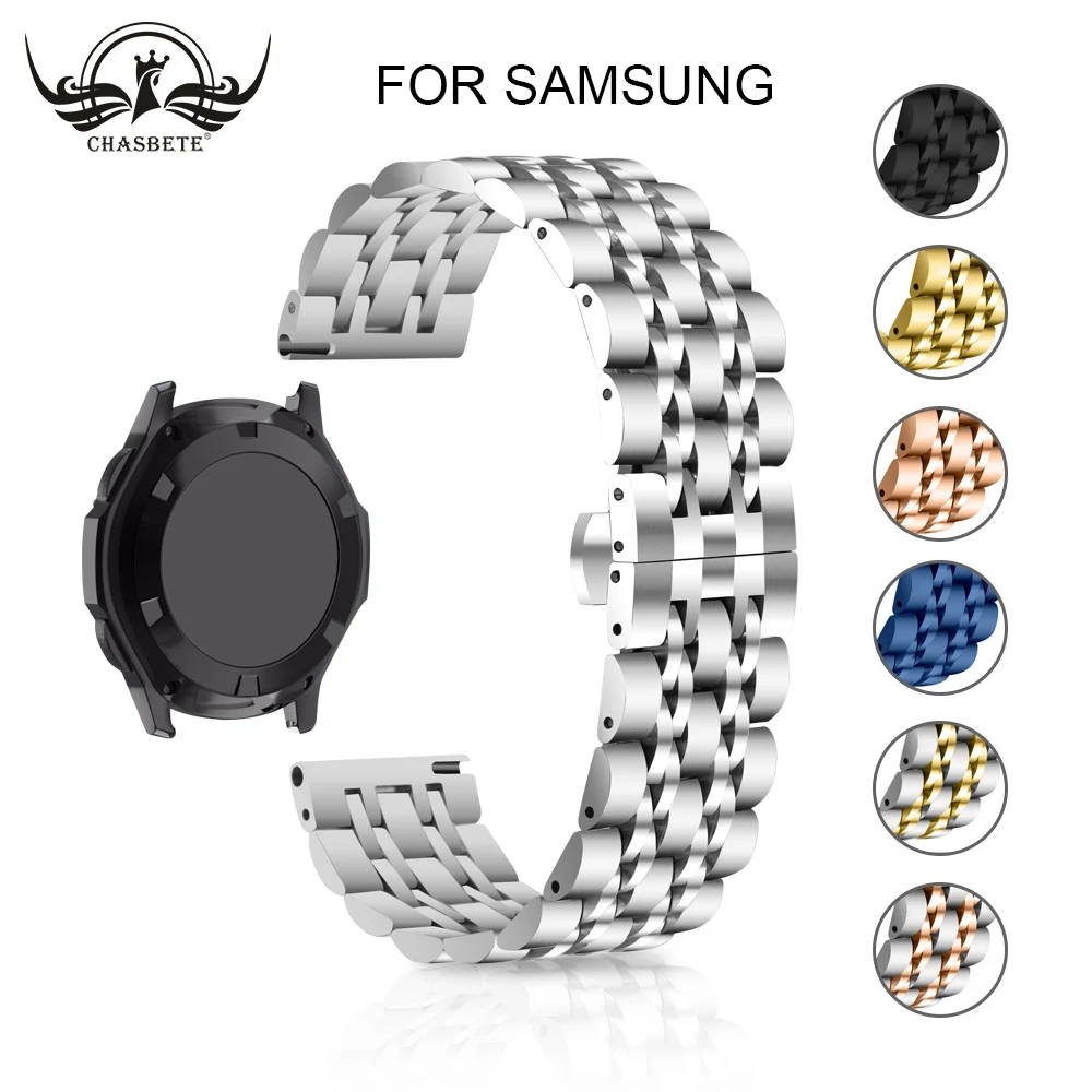 Ремешок для часов из нержавеющей стали 20 мм 22 Samsung Galaxy Watch 42 46 SM-R810/R800 умный ремешок